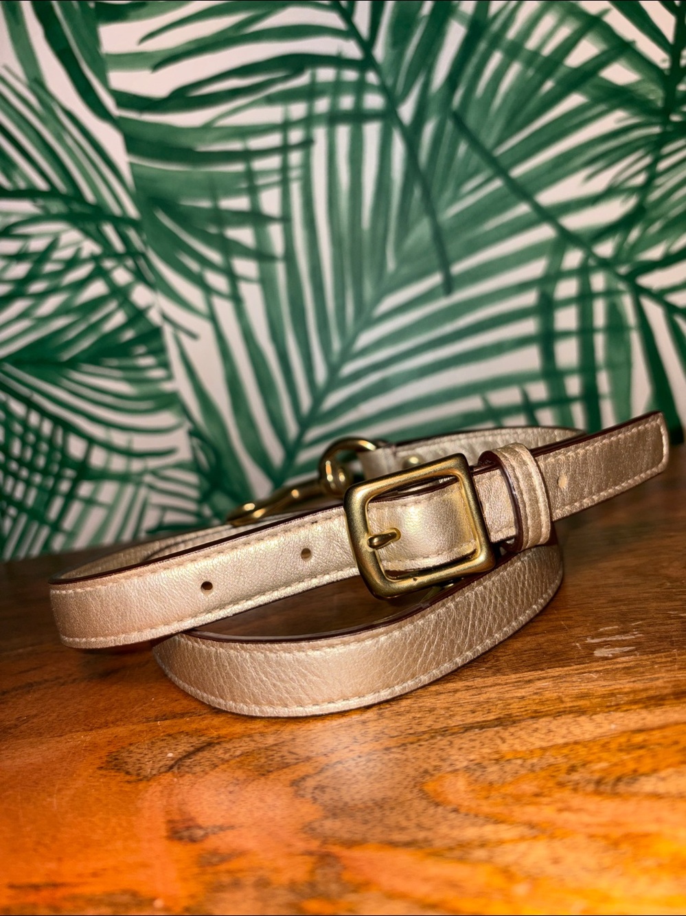 Coach Y2K Metallic Gold Leather Clip On Bag Replacement Strap